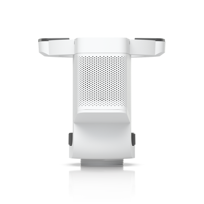 Ubiquiti UACC-Pro-Bullet-Enhancer UniFi Pro Bullet Enhancer in white, underside view showing the perforated grille, side tabs and threaded mounting connection