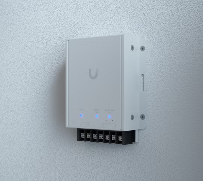 Ubiquiti UACC-Retrofit-PSU-12V UniFi Retrofit PSU 12V installed on an interior wall