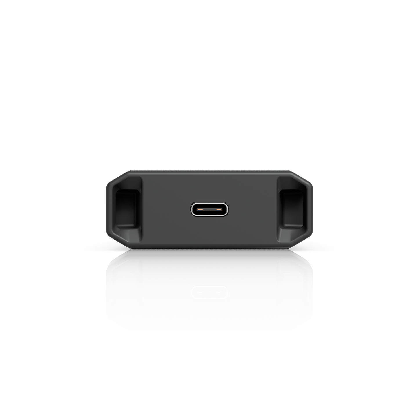 UACC-SFP-Wizard end view highlighting the central USB-C charging port and recessed corner grips