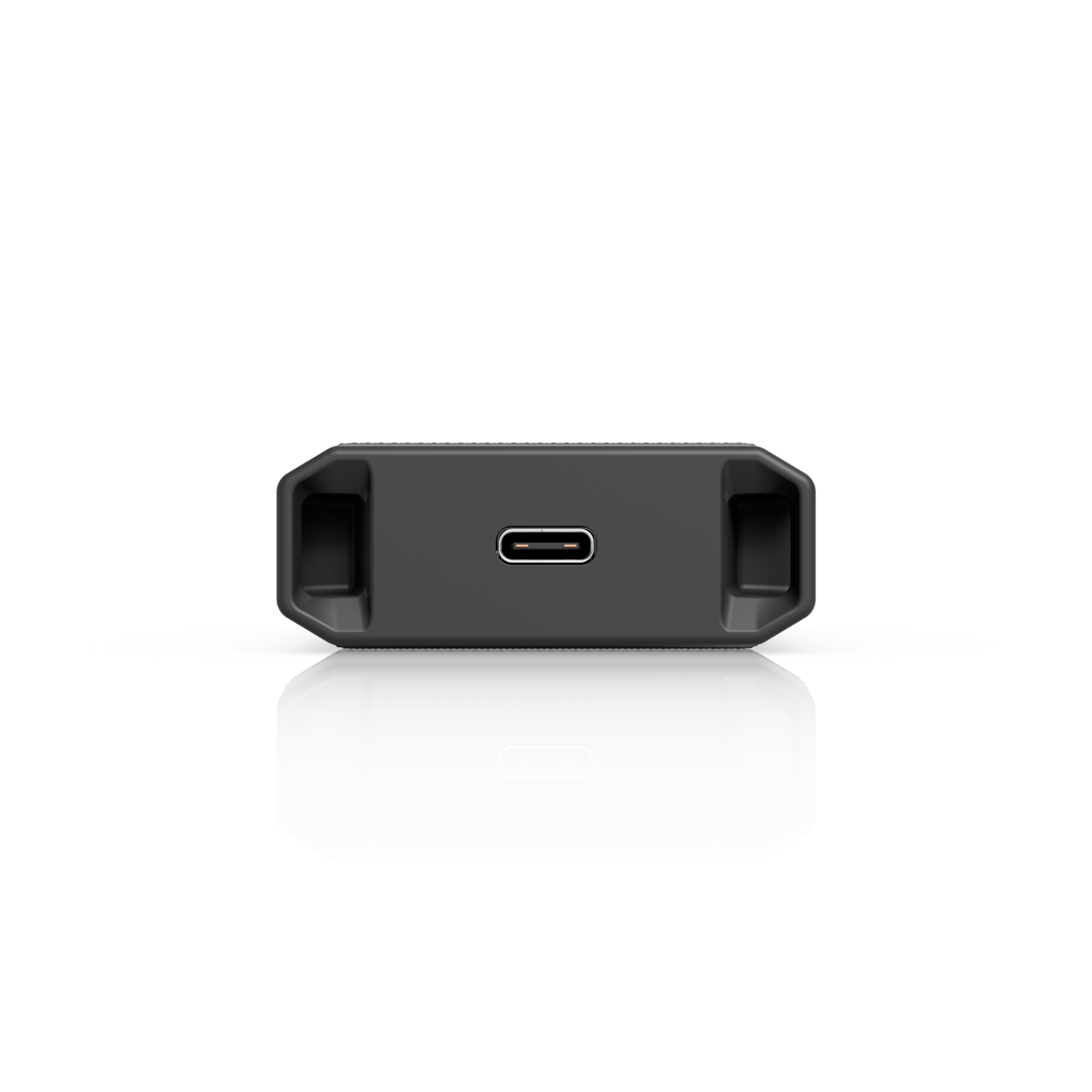 UACC-SFP-Wizard end view highlighting the central USB-C charging port and recessed corner grips