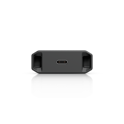 UACC-SFP-Wizard end view highlighting the central USB-C charging port and recessed corner grips