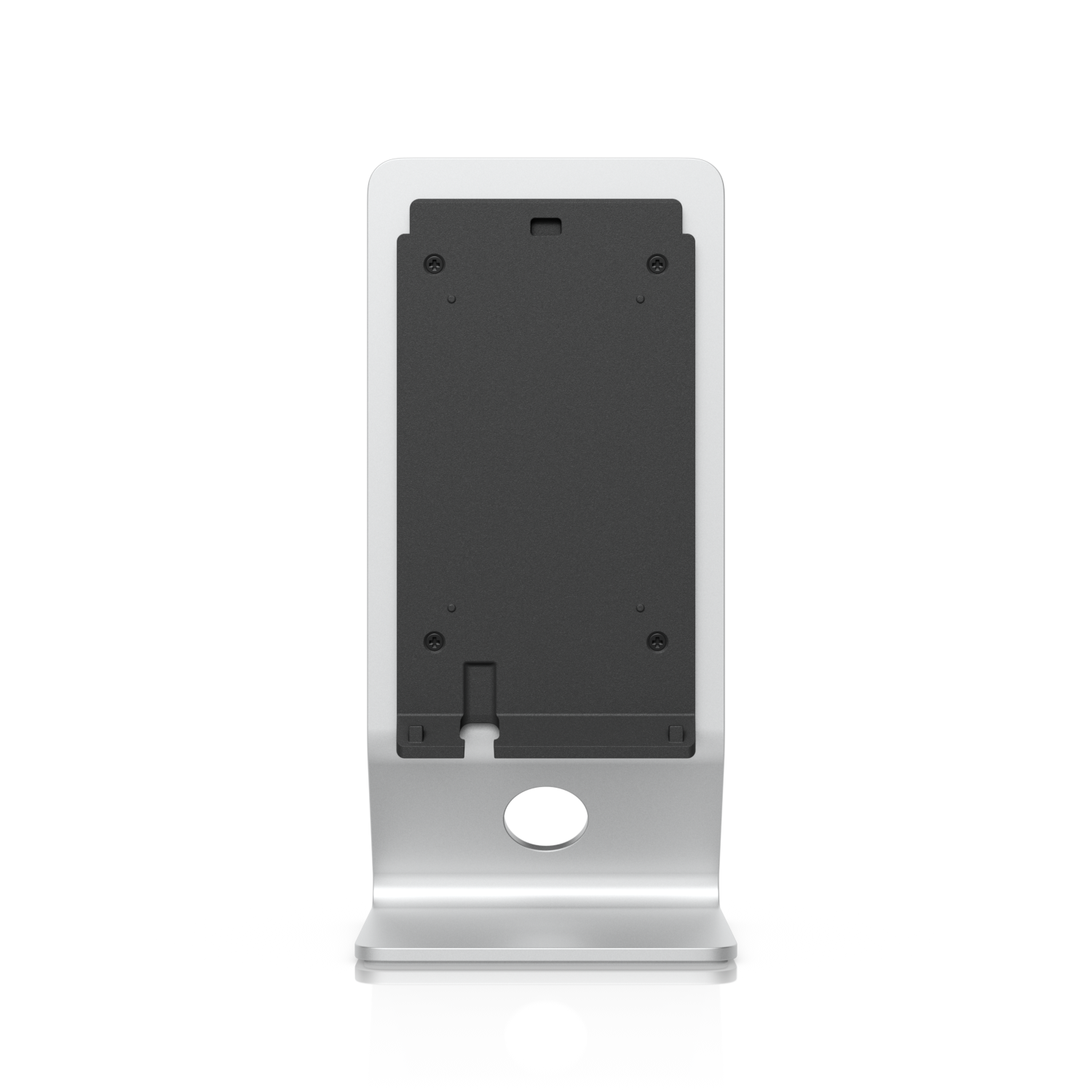 Front view of the Ubiquiti UniFi U7 Pro XG Wall Table Stand with device mounting plate and cable routing hole
