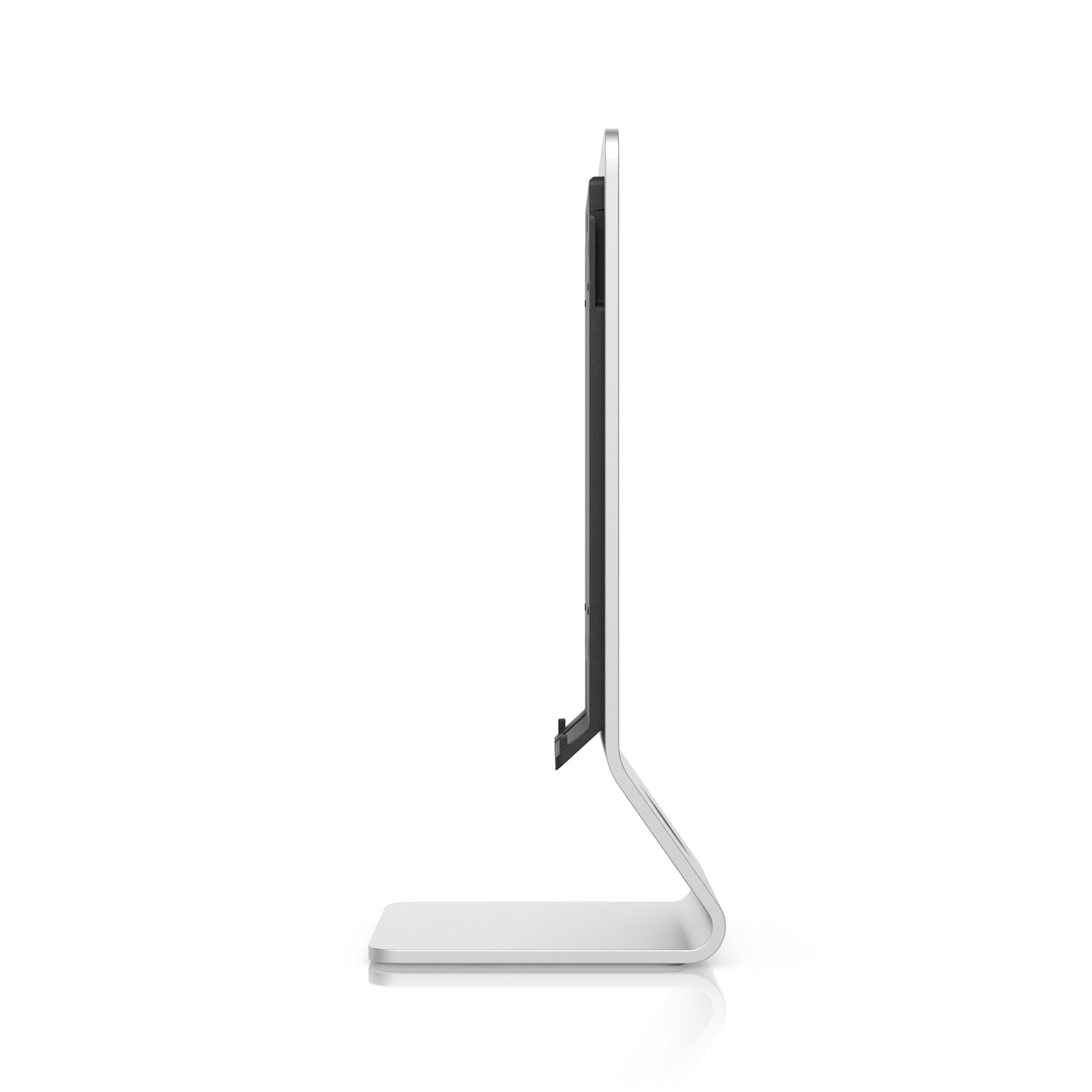 Side profile of the UniFi U7 Pro XG Wall Table Stand showing the slim upright frame, mounting plate and stable base