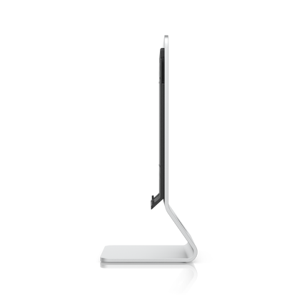 Side profile of the UniFi U7 Pro XG Wall Table Stand showing the slim upright frame, mounting plate and stable base