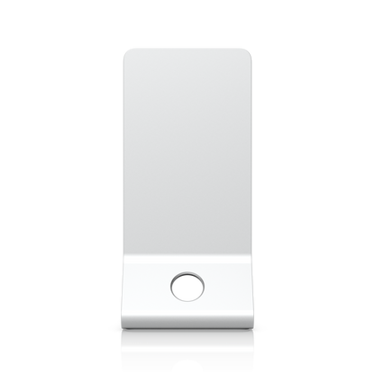 Rear view of the Ubiquiti UniFi U7 Pro XG Wall Table Stand with smooth upright panel and integrated cable routing opening