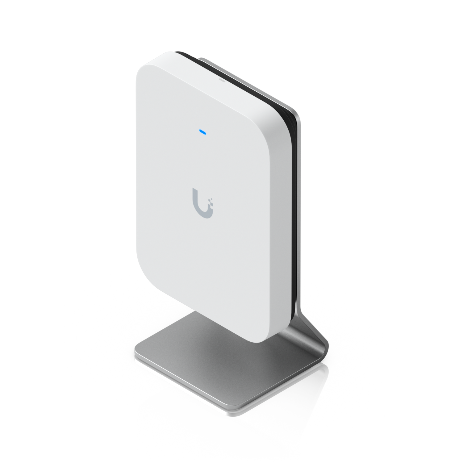Ubiquiti UniFi U7 Pro XG Wall access point installed on the UACC-U7-Pro-XG-Wall-TS table stand