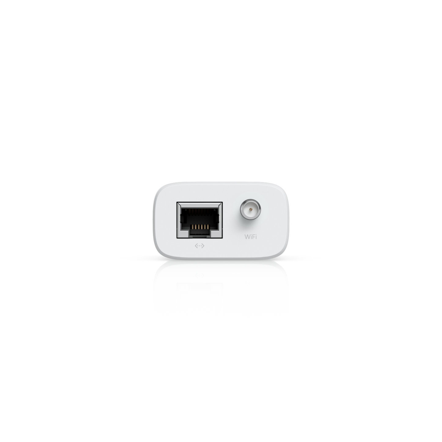 Ubiquiti UniFi UDB-IoT Device Bridge IoT Ethernet port and WiFi antenna connector viewed from above