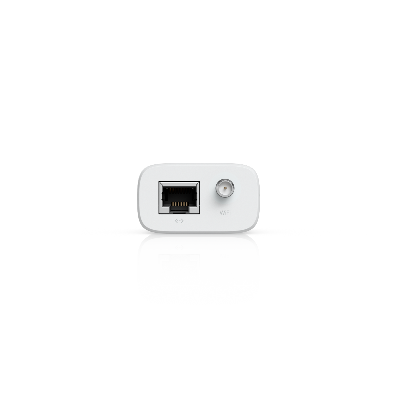 Ubiquiti UniFi UDB-IoT Device Bridge IoT Ethernet port and WiFi antenna connector viewed from above