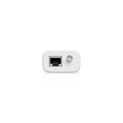 Ubiquiti UniFi UDB-IoT Device Bridge IoT Ethernet port and WiFi antenna connector viewed from above
