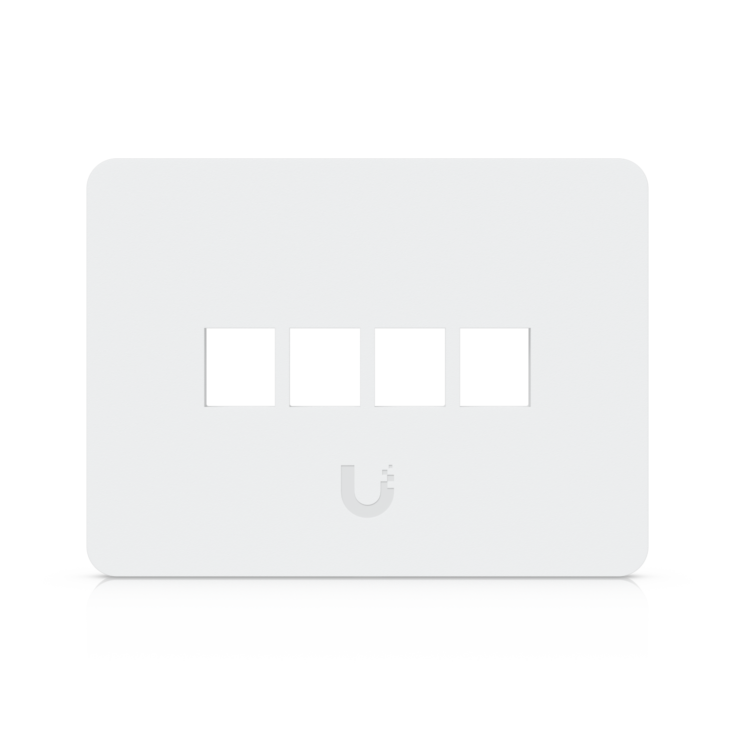 Ubiquiti UACC-WP-Keystone UniFi paintable horizontal wall plate with four keystone port openings, front view
