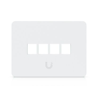 Ubiquiti UACC-WP-Keystone UniFi paintable horizontal wall plate with four keystone port openings, front view