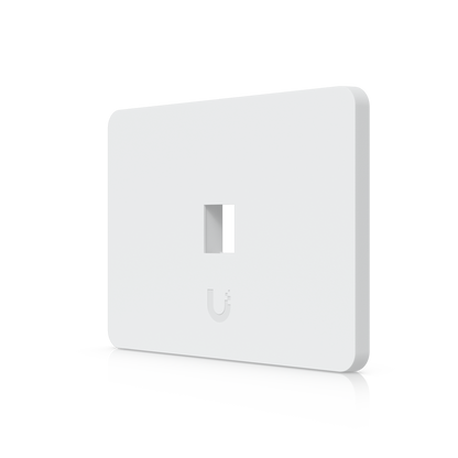 Angled front view of Ubiquiti UniFi UACC-WP-Keystone horizontal 1-port wall plate