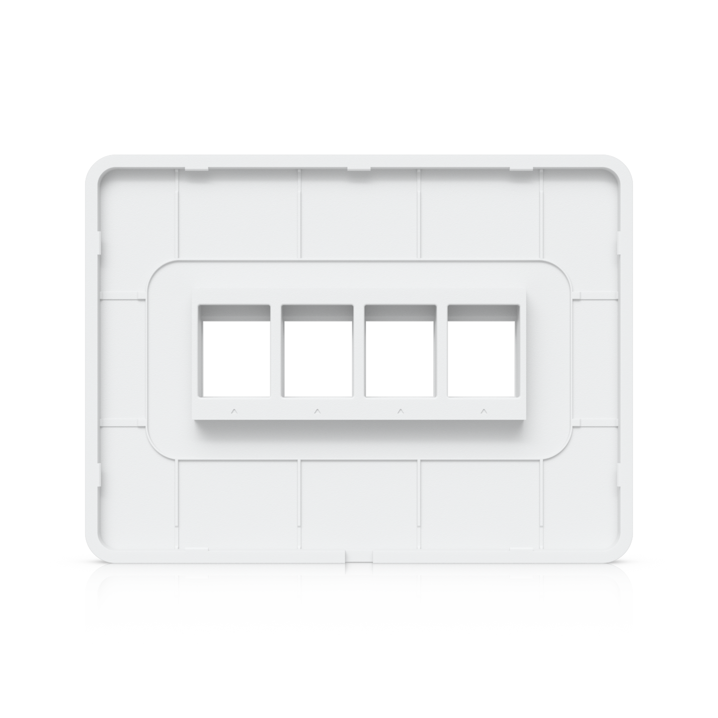 Ubiquiti UniFi horizontal 4-port keystone wall plate rear housing with reinforced internal structure