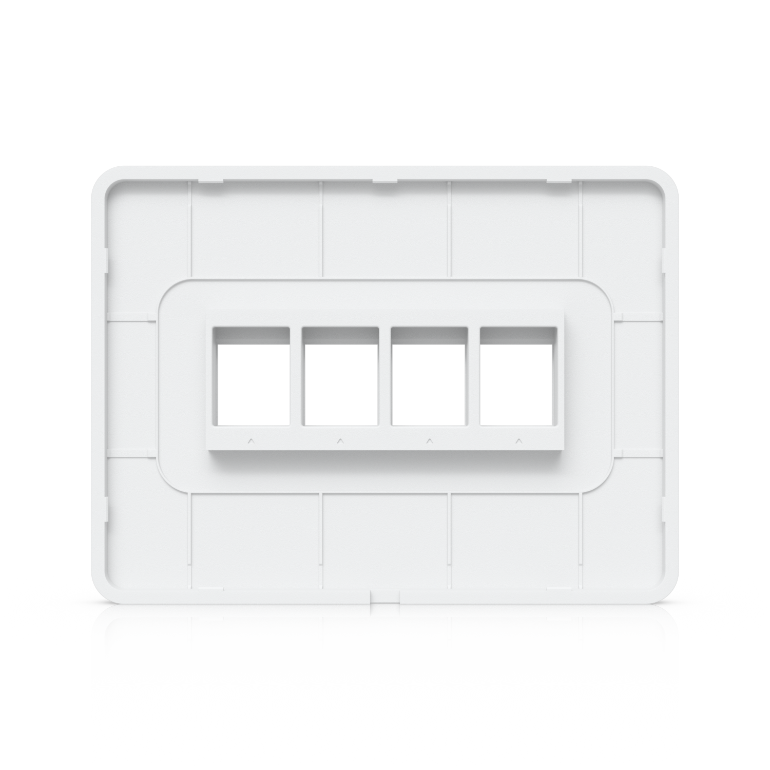 Ubiquiti UniFi horizontal 4-port keystone wall plate rear housing with reinforced internal structure