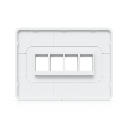 Ubiquiti UniFi horizontal 4-port keystone wall plate rear housing with reinforced internal structure
