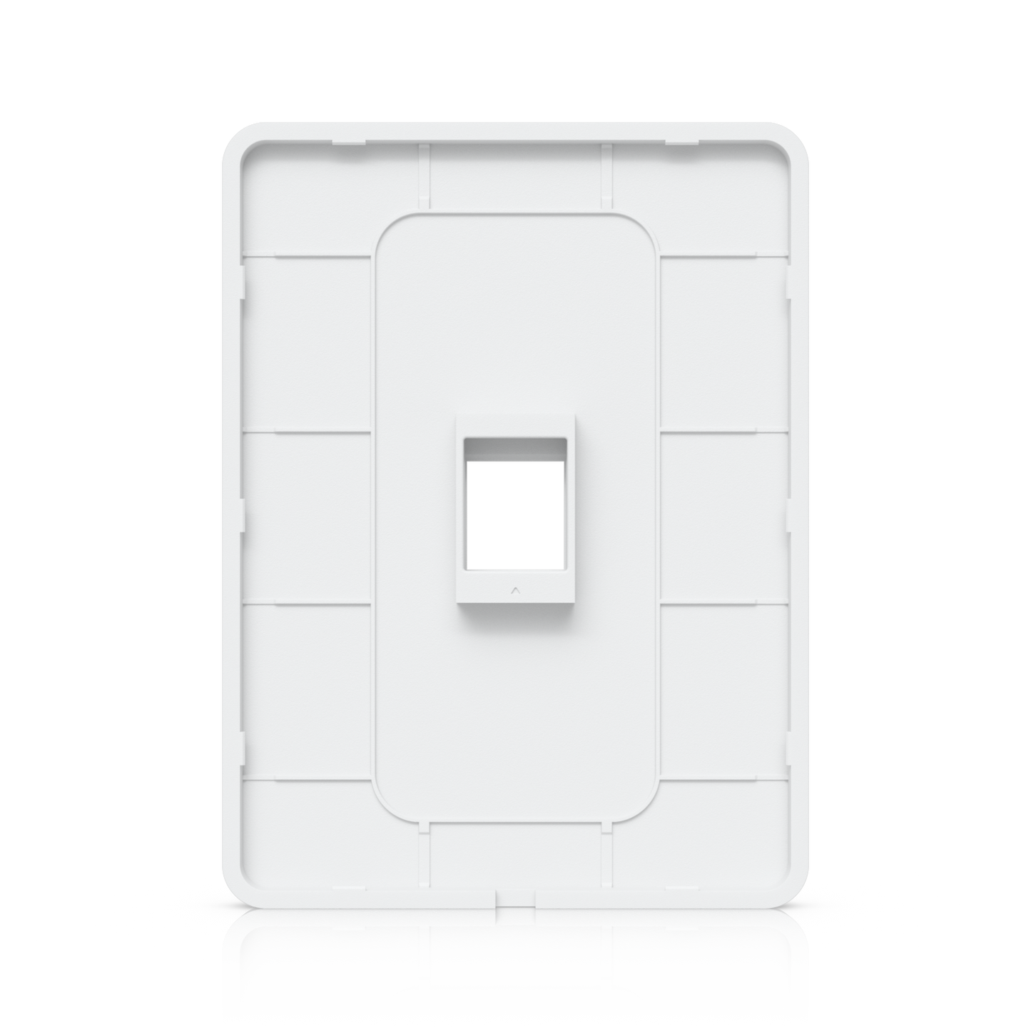 Back of Ubiquiti UniFi paintable vertical 1-port wall plate with internal support structure