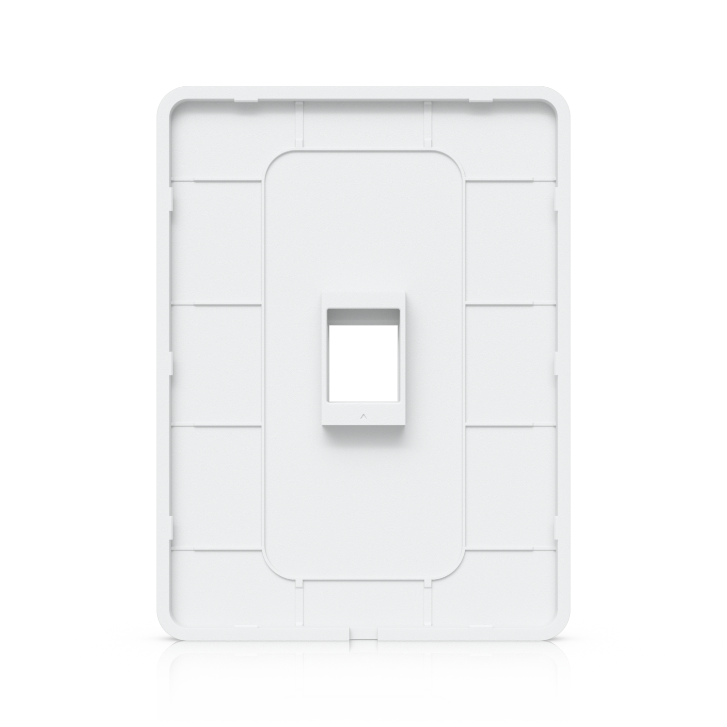 Back of Ubiquiti UniFi paintable vertical 1-port wall plate with internal support structure