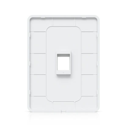 Back of Ubiquiti UniFi paintable vertical 1-port wall plate with internal support structure