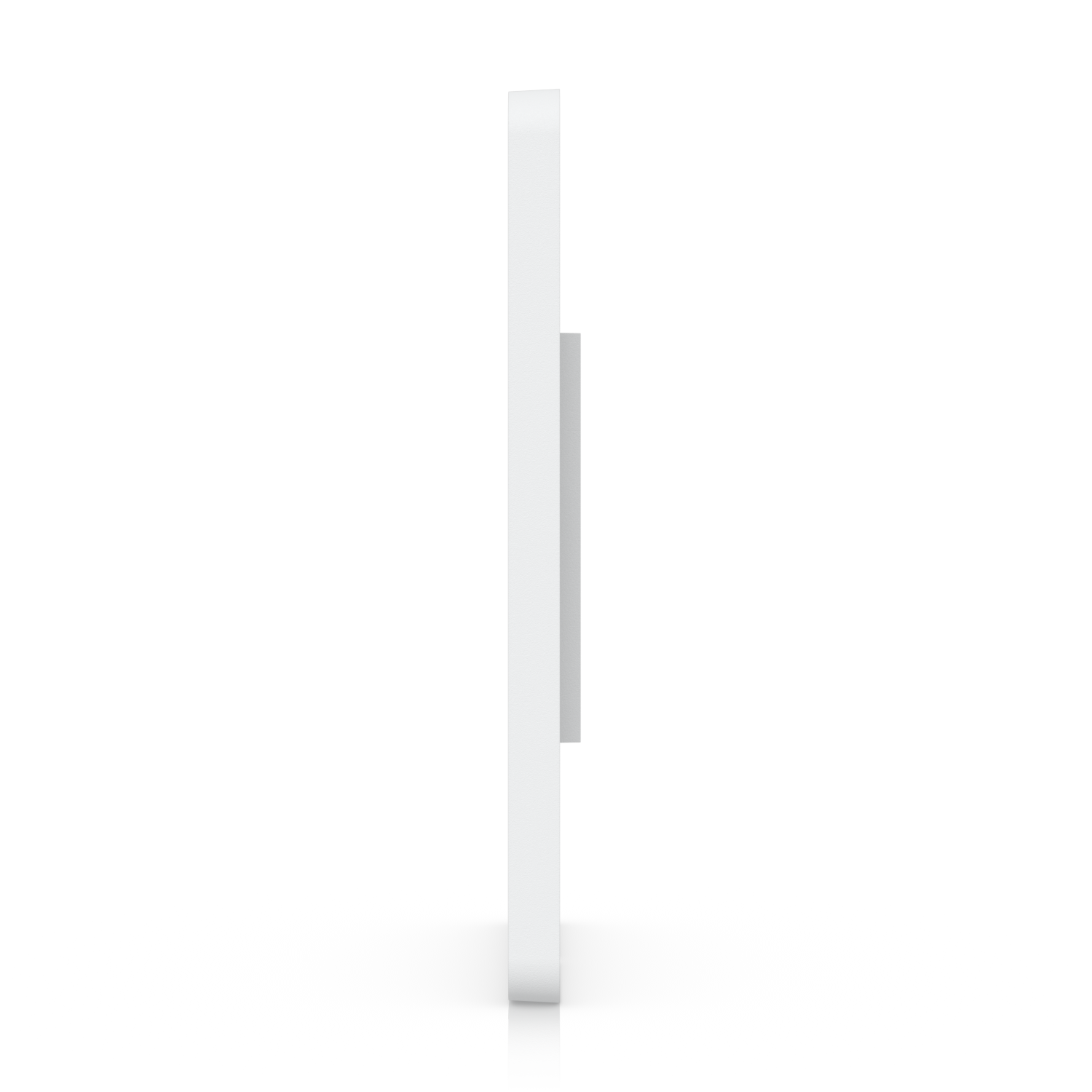 Side profile of the Ubiquiti UACC-WP-Keystone vertical 2-port wall plate showing its slim surface-mounted design