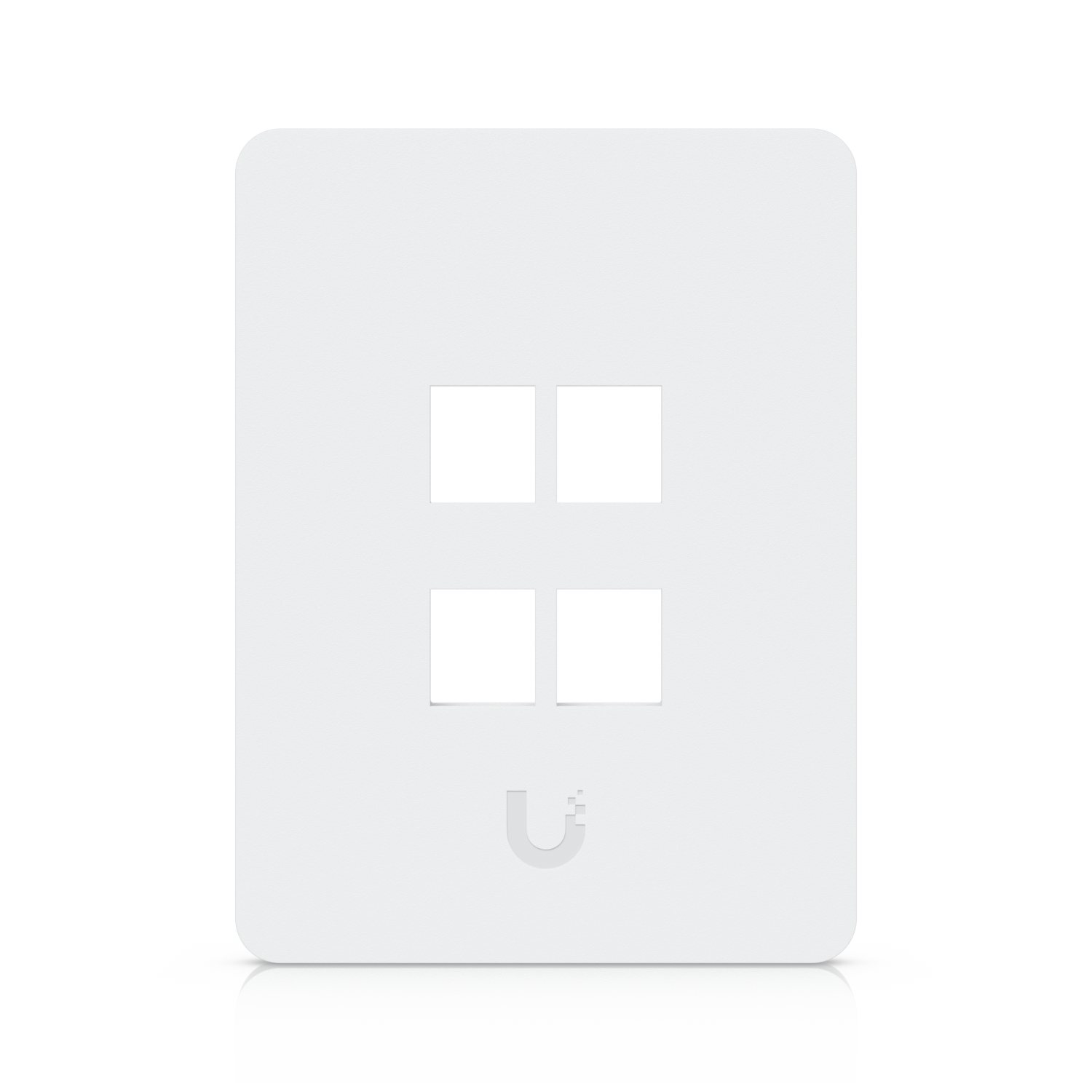 Ubiquiti UACC-WP-Keystone UniFi paintable vertical 4-port keystone wall plate, front view