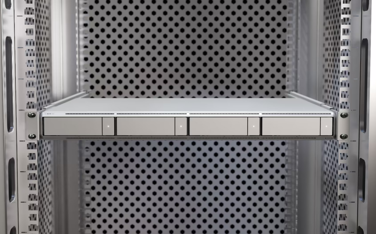 Ubiquiti UNVR-G2 UniFi Network Video Recorder G2 installed in a server rack with four front-access drive bays