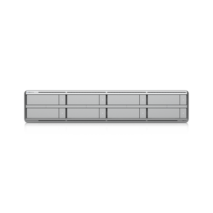 Front view of the Ubiquiti UniFi UNVR-G2-Pro network video recorder and eight storage bays