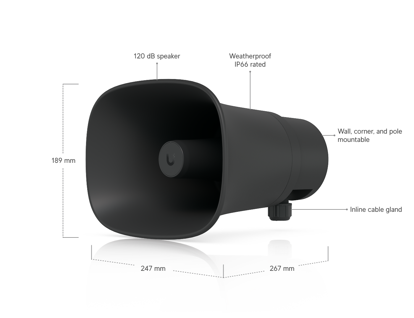 Ubiquiti UP-AI-Horn-Speaker UniFi AI Horn Speaker - Black