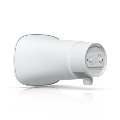 Rear view of the Ubiquiti UP-AI-Horn-Speaker showing mounting bay and cable gland