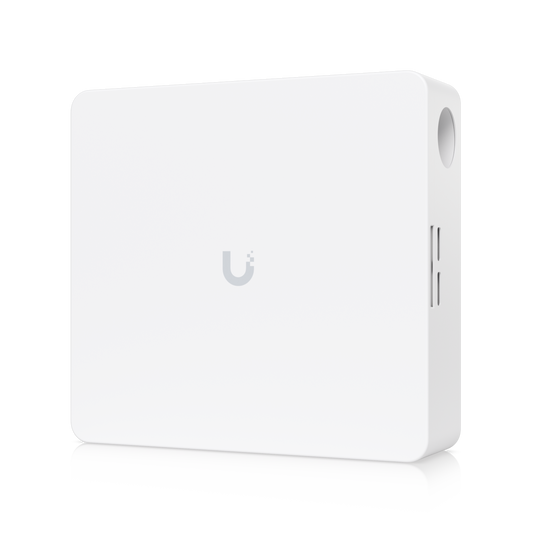 Ubiquiti UniFi UP-AlarmHub-Kit closed enclosure in front three-quarter view
