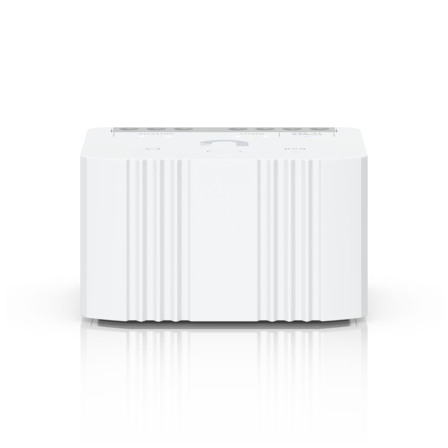 Rear view of Ubiquiti USL-Relay showing the compact housing and ventilation ridges