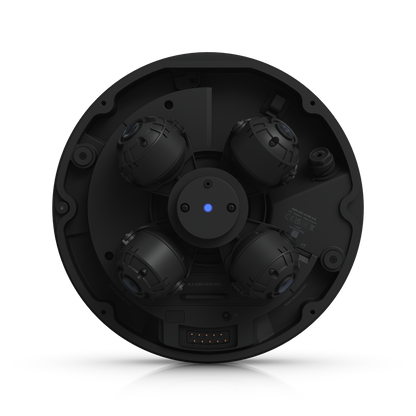Ubiquiti UVC-AI-MS-4 Black with dome removed, showing four adjustable camera modules and internal connectors