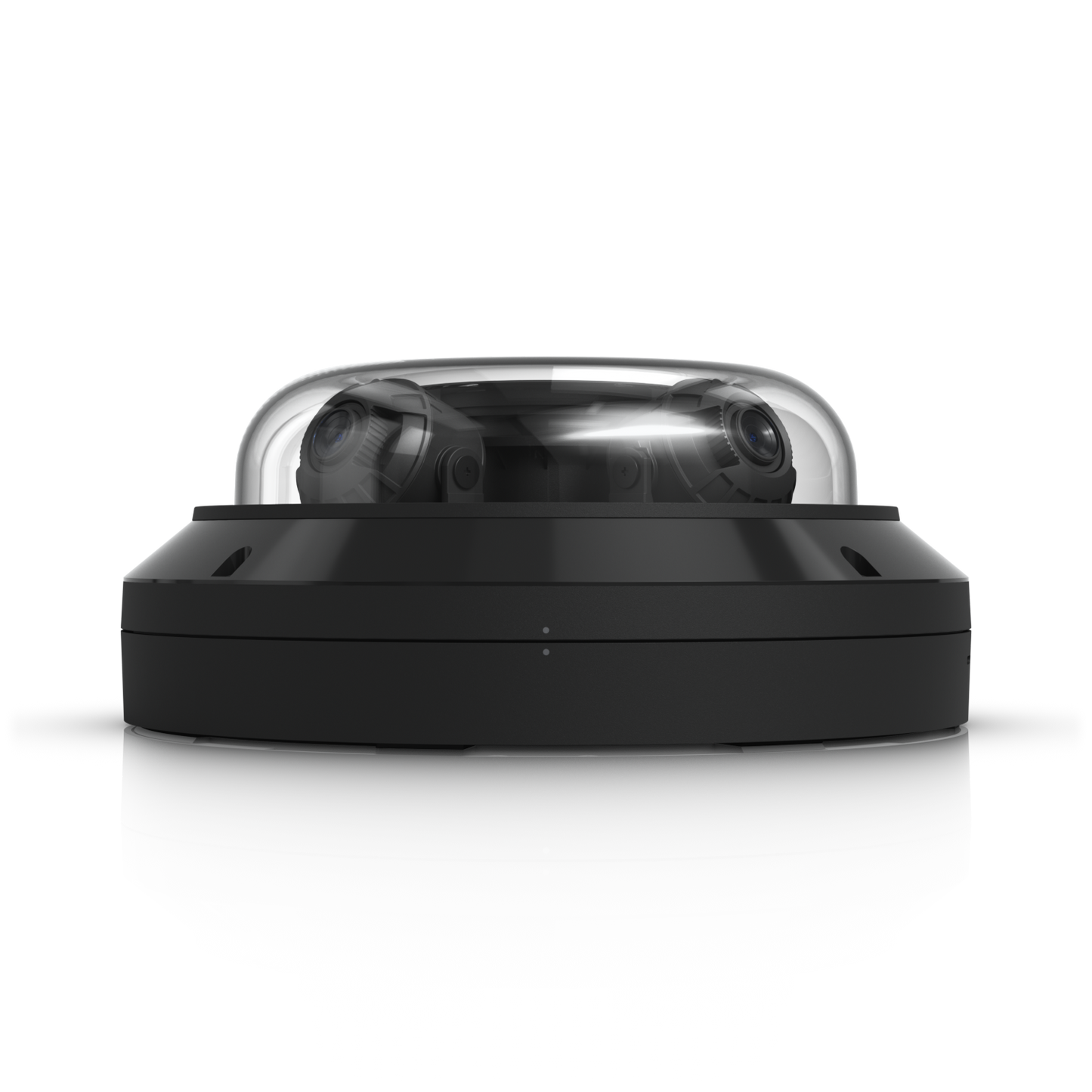 Rear side view of Ubiquiti AI Multi Sensor 4 Black showing two lenses beneath its low-profile dome