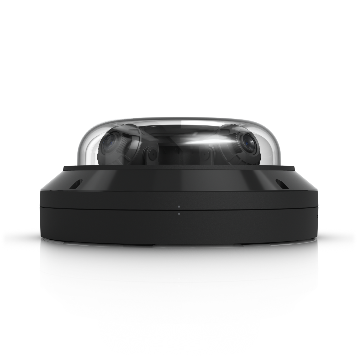 Rear side view of Ubiquiti AI Multi Sensor 4 Black showing two lenses beneath its low-profile dome