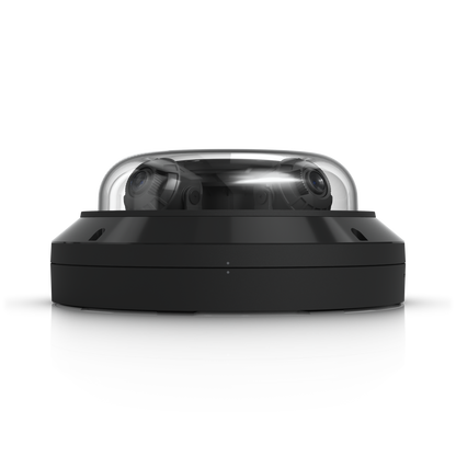 Rear side view of Ubiquiti AI Multi Sensor 4 Black showing two lenses beneath its low-profile dome