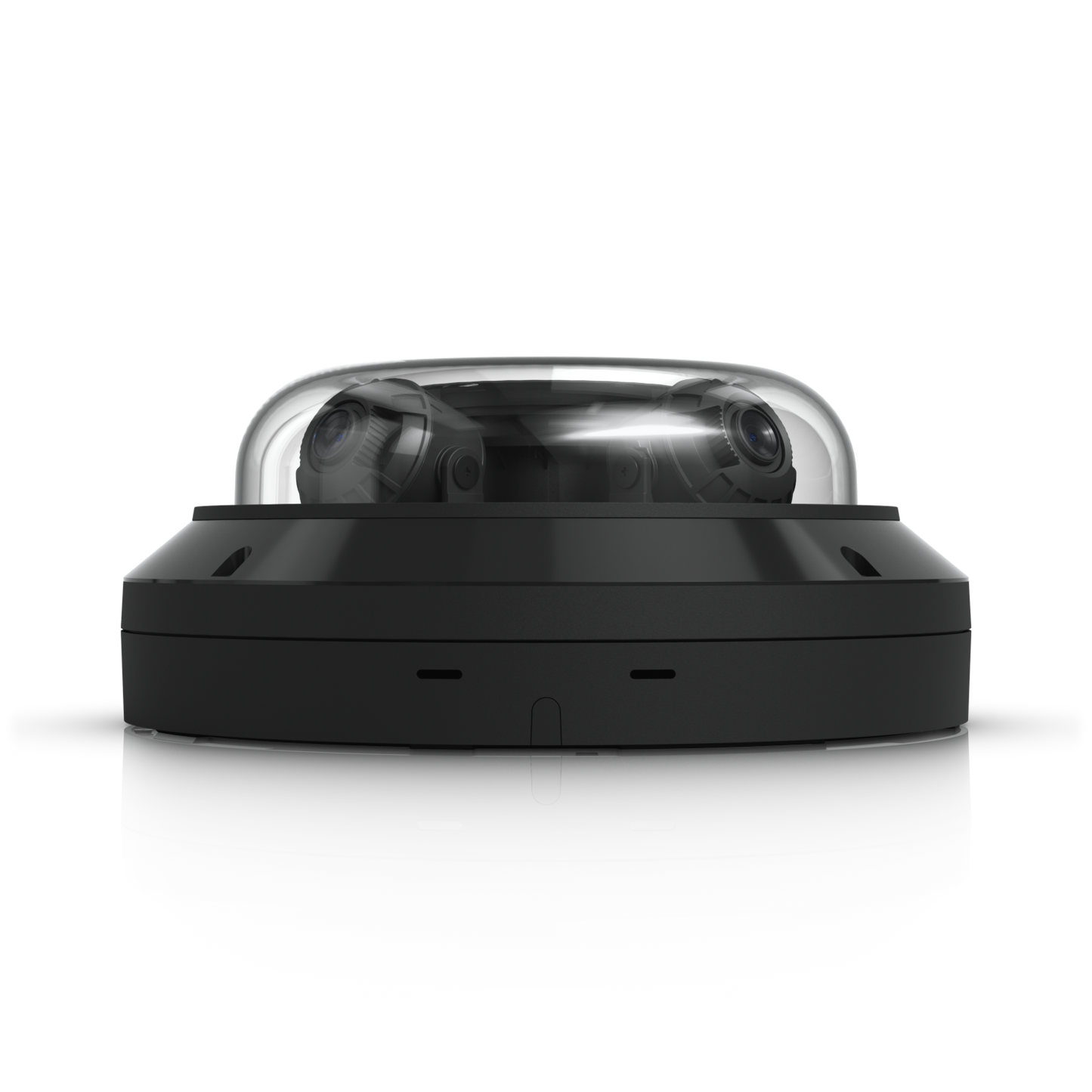 Rear view of Ubiquiti UniFi AI Multi Sensor 4 Black with mounting release tab and ventilation openings
