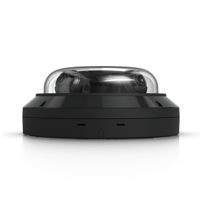 Rear view of Ubiquiti UniFi AI Multi Sensor 4 Black with mounting release tab and ventilation openings