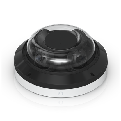 Ubiquiti UVC-AI-MS-4 UniFi AI Multi Sensor 4 White with four camera lenses beneath a transparent dome
