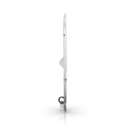 Side profile of the Ubiquiti UVC-AI-MS-4 mounting plate showing its slim design and safety tether loop