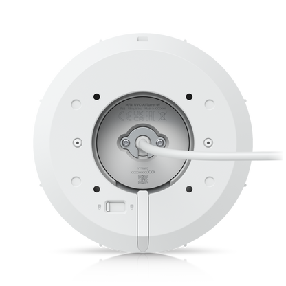 Bottom view of the Ubiquiti UniFi UVC-AI-Turret Camera in White