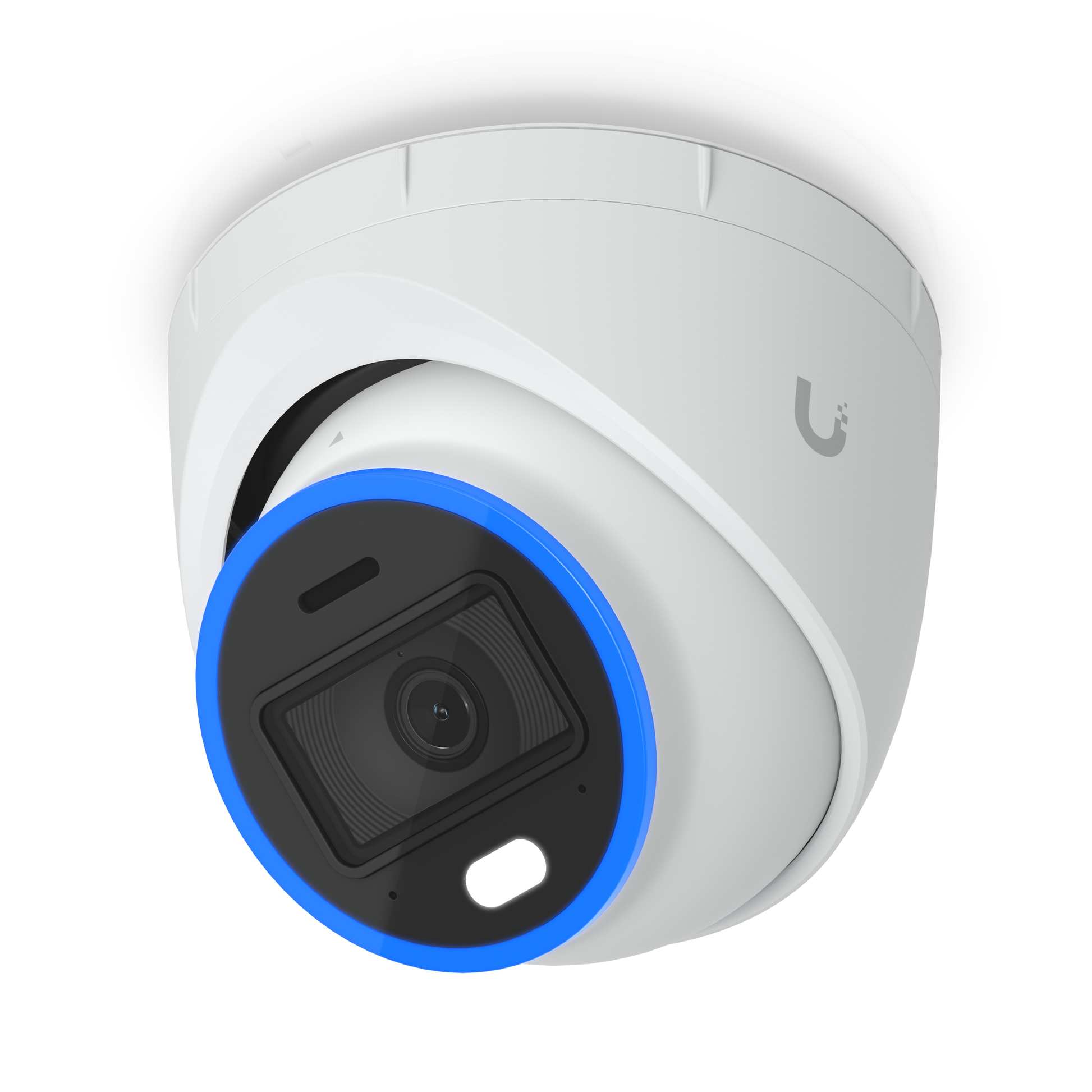 Angled front view of the Ubiquiti UniFi UVC-AI-Turret Camera in White