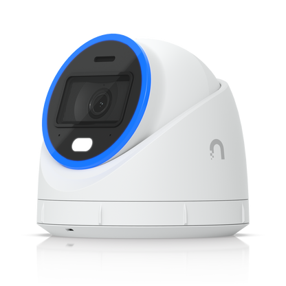 Angled front view of the Ubiquiti UniFi UVC-AI-Turret Camera in White