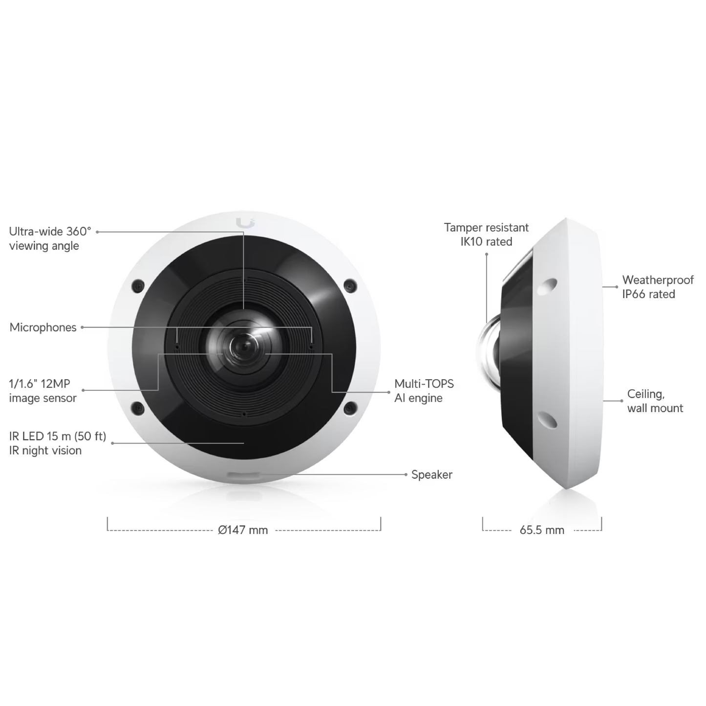 Ubiquiti UVC-G6-Pro-360 UniFi G6 Pro 360 Panoramic 12MP PoE Camera