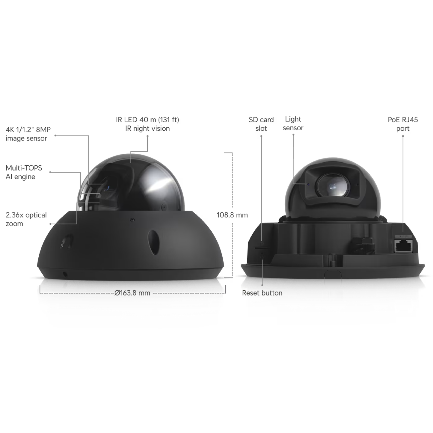 Ubiquiti UVC-G6-Pro-Dome UniFi G6 Pro Dome 4K PoE+ Camera