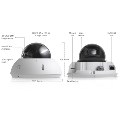 Ubiquiti UVC-G6-Pro-Dome UniFi G6 Pro Dome 4K PoE+ Camera