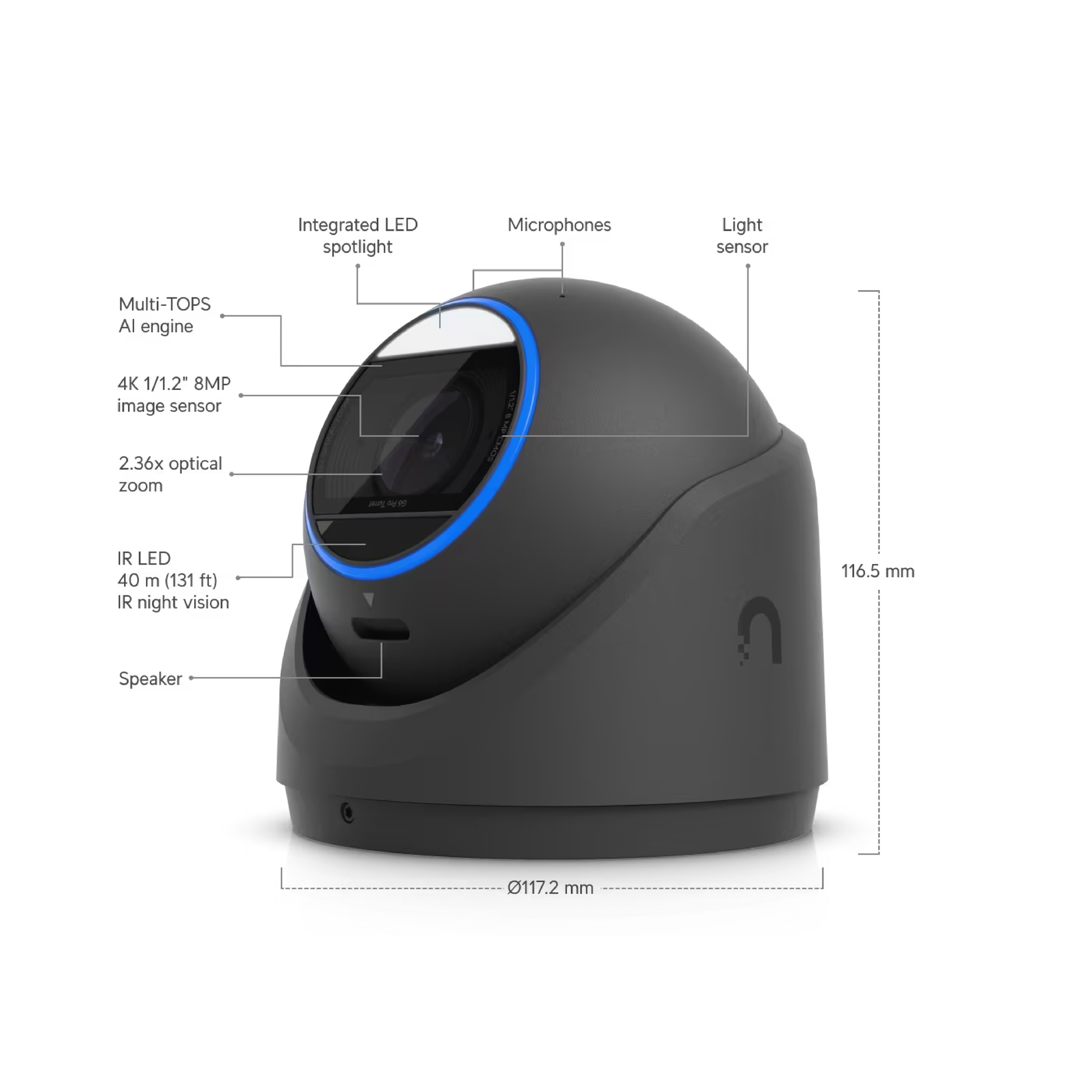 Ubiquiti UVC-G6-Pro-Turret UniFi G6 Pro Turret - Black