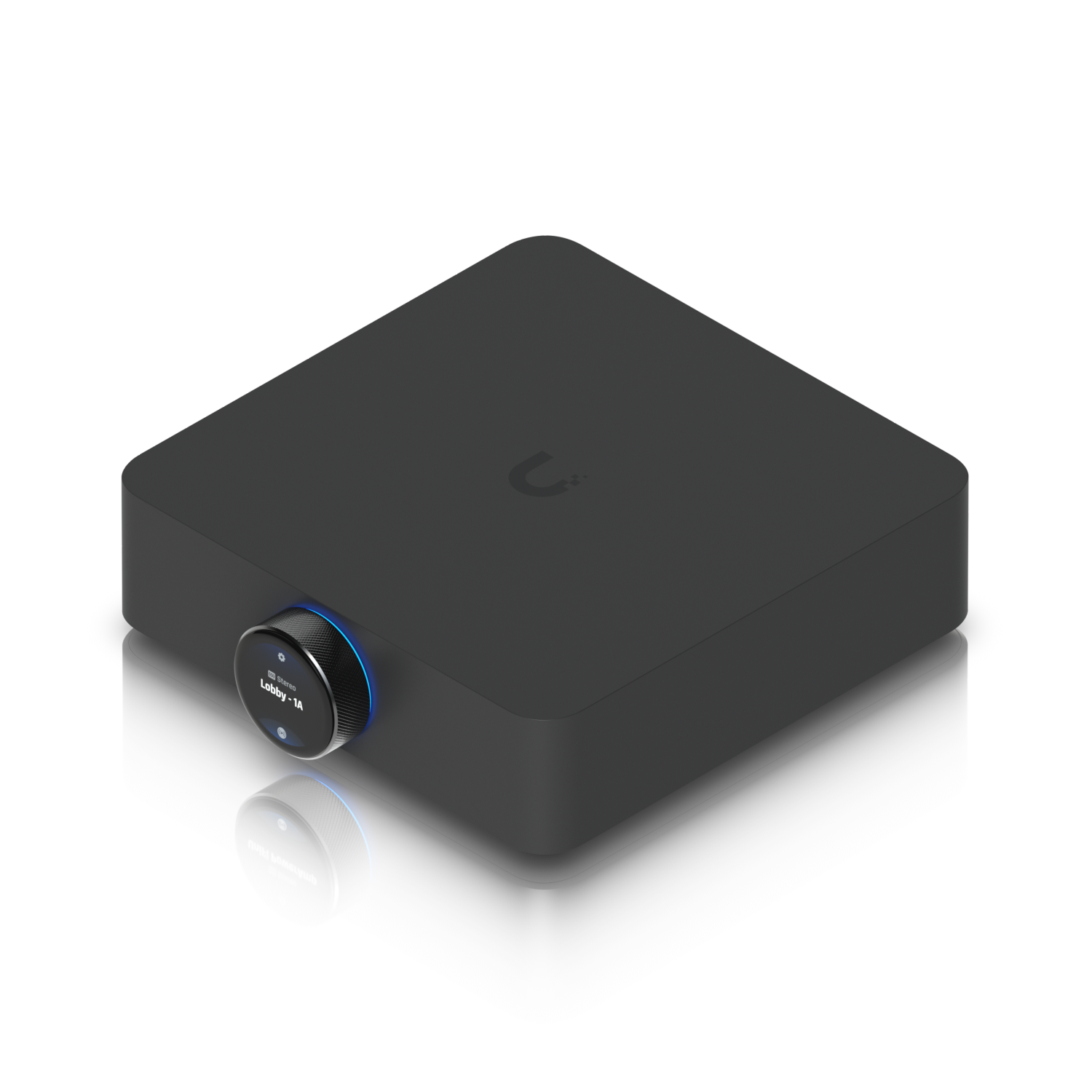 Elevated angled view of the Ubiquiti UPL-Amp UniFi PowerAmp in Black