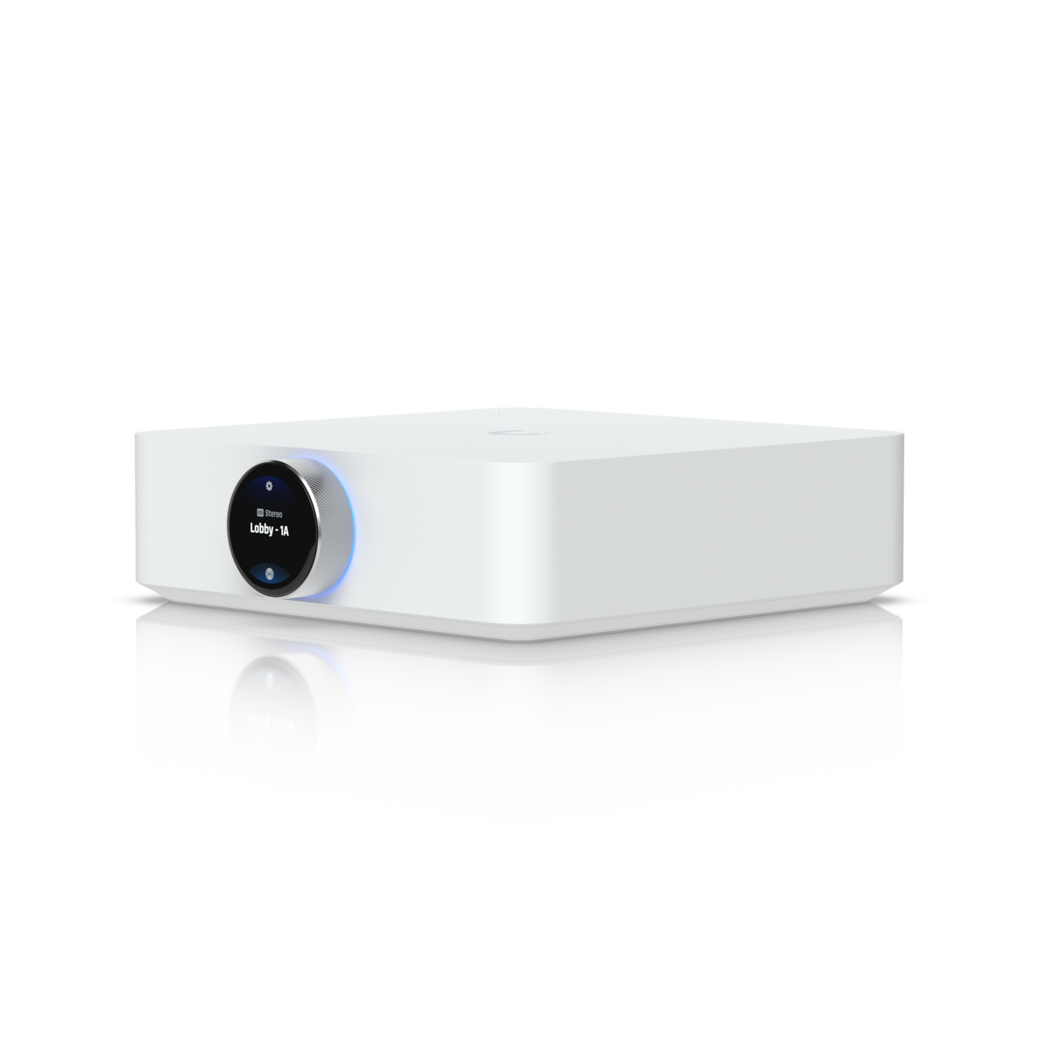 Perspective view of the Ubiquiti UPL-Amp UniFi PowerAmp in White