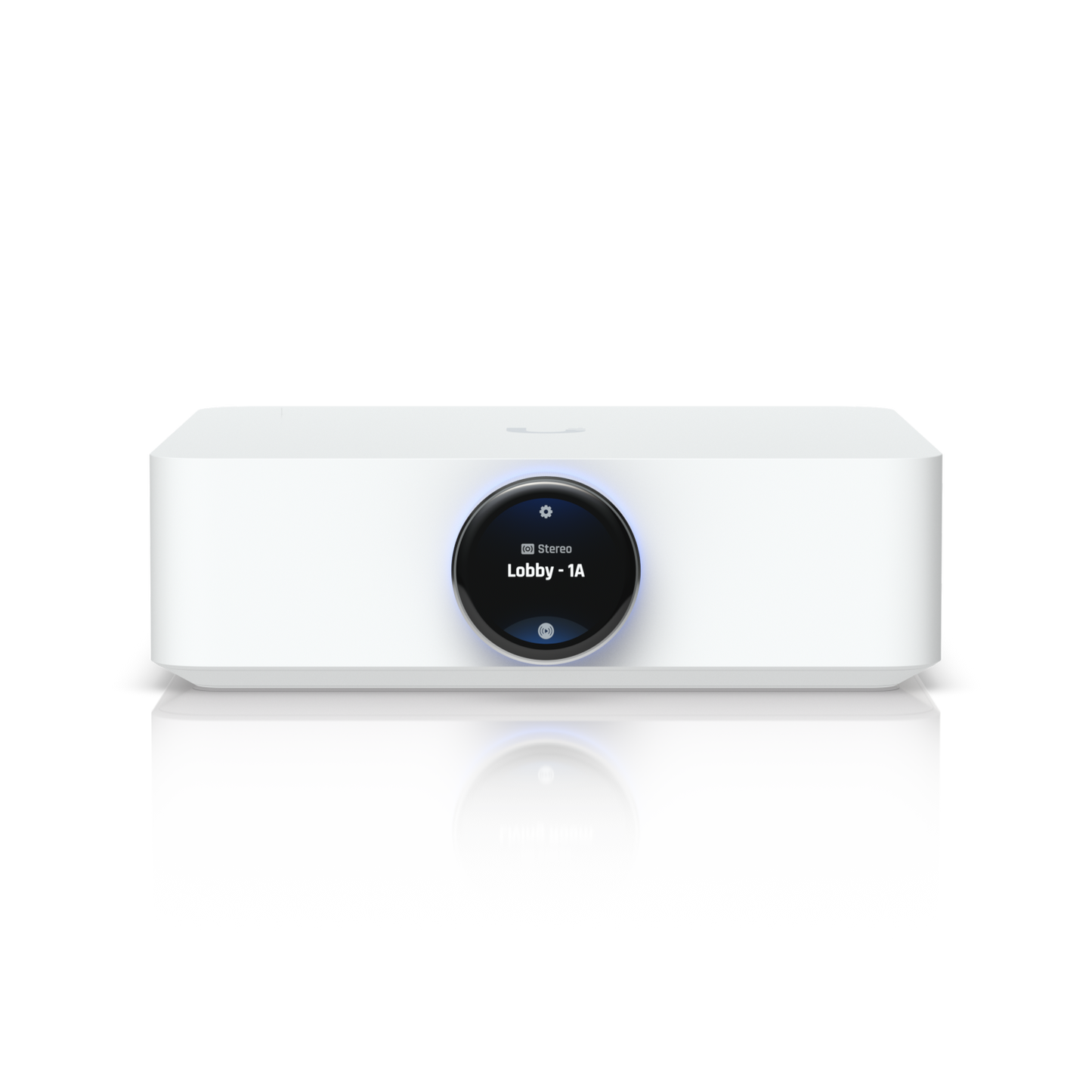 Angled front view of the Ubiquiti UPL-Amp UniFi PowerAmp in White