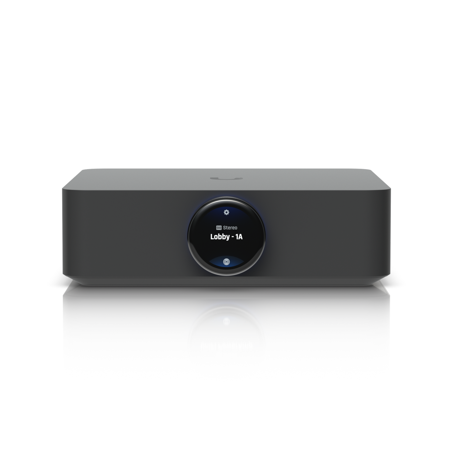 Angled front view of the Ubiquiti UPL-Amp UniFi PowerAmp in Black