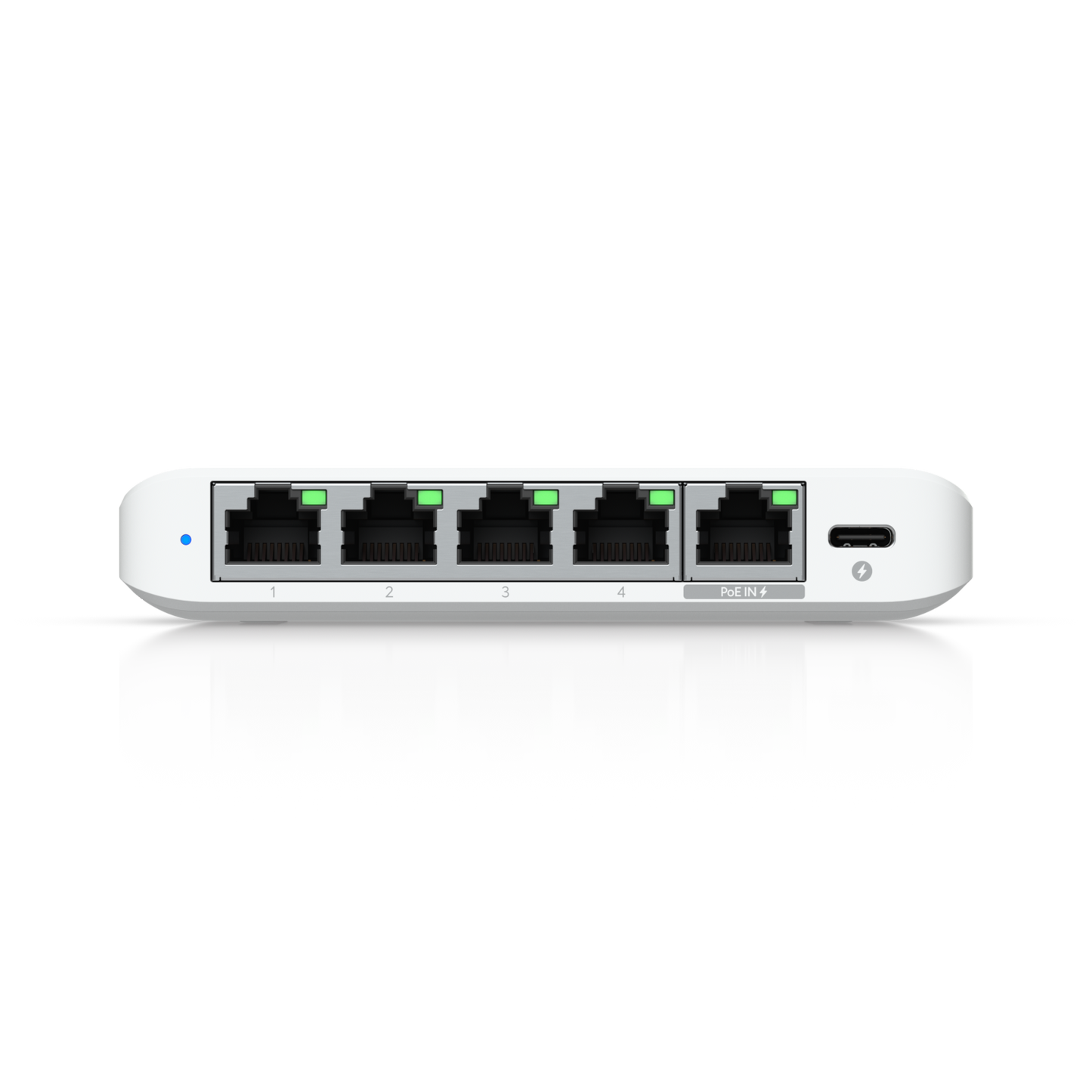 Front view of the Ubiquiti USW-Flex-2.5G-5 UniFi Flex Mini 2.5G